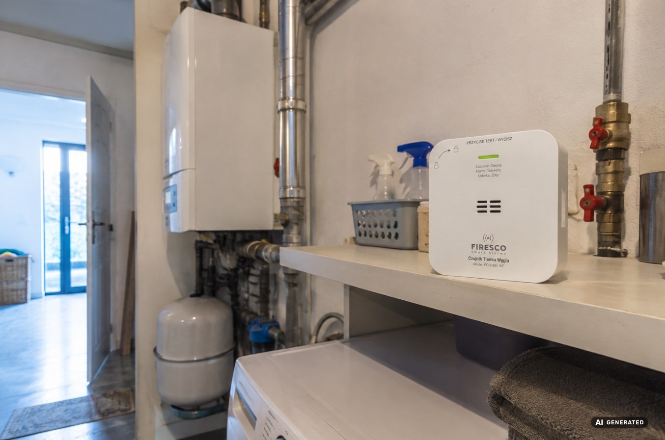 Czujnik czadu Firesco FCO-850 WF Wi-Fi – sensor CO 10 lat, Tuya / Smart Life